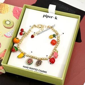 Piper K Fruit Charm Gold-tone Bracelet